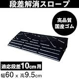 ゴム製段差プレート　段差10ｃｍ用スタンダードタイプ　幅60ｃｍ（国産高品質ゴム　消音段差解消）
