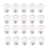 HOSL 20個30 mmクリアパンプキンノブクリスタルガラスキャビネットノブ食器棚引き出しプルハンドル/ Great for戸棚、キッチン、浴室キャビネット、シャッター、など