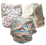 Amoroso　布おむつカバー　3枚組 綿100％ セット女の子（70,3-9ヵ月）