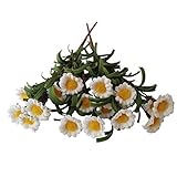 Yunko 2 - Pack Fake Floral DaisyシルクフラワーLittleひまわり高品質人工花ウェディングパーティーホームホテルオフィス庭クラフトアート装飾14インチホワイト
