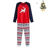 Ochine 親子服 家族揃い パジャマ トップス＋ロングパンツ 二点セット クリスマス 可愛いエルク柄 綿97％ 弾力性あり パパとママと子供 ルームウェア 子供服 女の子 男の子