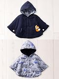 BIT'S ビッツ ベビー リバーシブル キルト マント 赤ちゃん ベビー服 子供服 男の子 女の子 ポンチョ 70-80㎝ ダークネイビー 50162 50162011