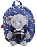 ぬいぐるみ付 リュックサック ベビー用 カバン 男の子 女の子 通園 遠足 おでかけ バックパック 幼稚園 迷子防止 ハーネス付 リュック (ゾウ)