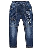 [FERE8890] ボーイズ ジーンズ カーブ ポケット デニム 子供用 ロング ズボン 男の子 通気性 レジャー パンツ かっこいい 快適 ブルー 140# 適合身長約134～140CM