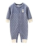 Yuelian(TM) 子供服 ベビー キッズ 短肌着 新生児 カバーオール 女の子 男の子 ロンパース 長袖 ジャンプスーツ (90：着丈67cm、バスト62cm、袖丈30.5cm, 4 ブルー)