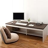 薄型シンプル パソコンデスク W1500 ロータイプ PCデスク PC-6015-BR