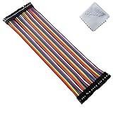 BoladgeジャンパーワイヤーリボンケーブルArduino 1P-1PピンヘッダーArduinoブレッドボード用40pcs (10CM, メスからメスヘッダー)