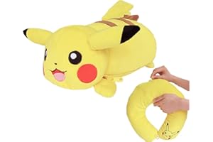 MORIPiLO モリシタ 枕 子供 大人兼用 2WAYネックピロー ポケモン ピカチュウ イエロー 30x16cm ふわふわ素材 ぬいぐるみクッション キャラクターグッズ ポケットモンスター 4620077