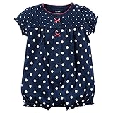 カーターズ Carter's ロンパース 半袖 ショートオール ベビー服 女の子 前開き ネイビー 水玉 イチゴ (24M (83-86cm))