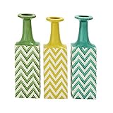 Deco 79 38891 Ceramic Stripe Vase 3 Assorted, 5' x 17' [並行輸入品]