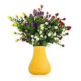 Pixnor人工ユーカリ植物花ホームウェディングパーティー装飾2 Bunches of 6-branch (イエロー)