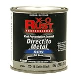 True Value xo18-hpサテンブラックプレミアムx-o Rust内部/外部Anti Rustエナメル、1 / 2-pint