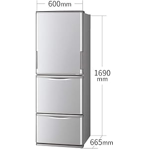 シャープ SHARP 冷蔵庫(幅60.0cm・スリムタイプ) 350L 両開き 3ドア シルバー SJ-W352F-S