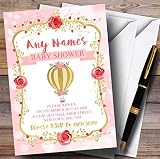 ピンクゴールドホット空気バルーンInvitationsベビーシャワー招待状 80 Invitations