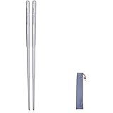 Boundless Voyage チタン箸 折り畳み式箸 携帯箸 19.8cm 収納時8cm アウトドア キャンプ 箸 バーベキュー箸 コンパクト 持ち運びに便利 軽い 約17g (伸縮箸)Ti1004T