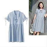マタニティ ワンピース 夏 授乳服 半袖 マタニティウェア 妊婦服 入院 出産準備 産前産後 妊娠中 結婚式 (ブルー 蓝)