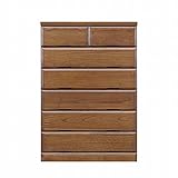 日本製 幅75cm 6段ハイチェスト 桐タンス ブラウン 完成品