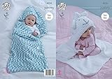 King Cole Baby Knitting Pattern Easy Knit Cocoon & Sheep Blanket Yummy Chunky (4534) by King Cole