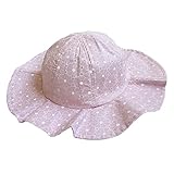 Ligangam 帽子 日よけ キャップ サンハット花柄ハット ベビー 女の子 赤ちゃん 幼児用 キッズ 子供 UVカット つば広 あごヒモ付き 夏 おでかけ用品 50cm １-４歳適用 ピンク