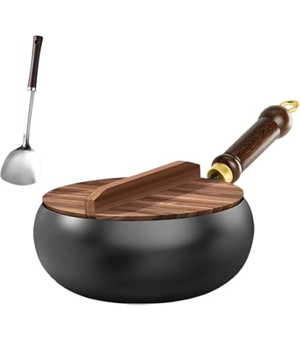 Amazon | [Rjktmox]伝統鉄鍋 フライパン 中華鍋 手作り鉄鍋 焦げ付