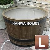 バレルポット Lサイズ　グラスファイバー製植木鉢 (ナチュラル)