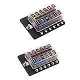 Perfk 2ピース　12ウェイ回路標準　ATO ATCブレード　ヒューズ　ボックス　ブロックホルダーターミナル　ブレードヒューズ