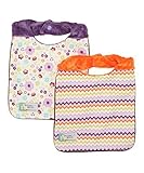 Baby Girl Bib Set of 2 - Dress Up Flower on Minky by Polka Dot Moon