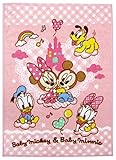 タックコーポレーション Disney ベビーミニー ニューマイヤー毛布 85×115cm ピンク ポリエステル100% Z1861-PI