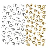 DEVENTORZ ボールチップ カシメ玉 200個セット アクセサリーパーツ ビーズ ハンドメイド アクセサリー 手芸材料 DIY ジュエリー製作 (ゴールド+シルバー)