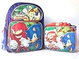 New Sonic Boom Green 16 Inches Backpack with Matching Lunch Bag-6891 [並行輸入品]