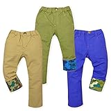 ベビー服 男の子 ロング パンツ Moujonjon ムージョンジョン ボトム ストレッチ 変わり織 裾ロールアップ 男児 ベビー (3.ブルー/95cm)