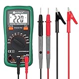 Neoteck デジタルマルチメーター 電圧 電流 抵抗 導通チェック 周波数 ダイオード コンデンサー測定　ワニ口クリップ付き 日本語使用説明付き 電池付き 18ヶ月保証 グリーン