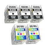 BC-360 BC-361 キヤノン用 詰め替えインク BC-360XL(顔料ブラック)×3+BC-361XL（染料3色カラー）×2 大容量 個包装 対応機種: PIXUS TS5430 / PIXUS TS5330 【YUBOYA】