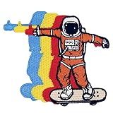 宇宙飛行士スケートボード刺繍のバッジのアイロン付けまたは縫い付けるワッペン