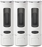【累計10万本出荷】PREMM シャンプーディスペンサー マグネット シャンプーボトル 壁掛け (ホワイト, トリプル 380ml x 3)