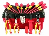 Wiha 32878 Insulated Tool Set with Pliers, Cutters, Xeno, Square, Slotted & Phillips Screwdrivers in