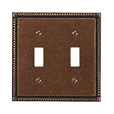 Amerelle 54ttaz Georgian Tumbled 2 Toggle Wallplate , Aged Bronze