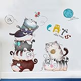 スーパー愛らしい猫創造的な子供の部屋のベッドルームの回廊の装飾的な壁のステッカー漫画の幼稚園のレイアウトステッカー