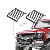 INJORA 2本TRX4メタルブラックLEDヘッドライトカバーガードグリル1/10 RCクローラーカーTraxxas TRX-4 T4用