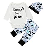 (プタス)Putars ベビー服 子供服 ロンパース 上下セット 男の子 長袖 MAMAS NEW MAN 帽子付き 可愛い 秋 冬 新生児 歩行服 出産お祝い 記念日 プレゼント 0-18ヶ月