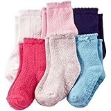 カーターズ（Carter's）女の子用ソリッドペールカラー透かし編みソックス6枚組セット (3-12months(61-78cm)) [並行輸入品]