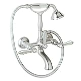 Rohl A1401LMPN Country Bath Exposed Wall Mounted Tub Shower Mixer with Handshower and Metal Levers S