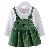 Candykids 女の子 フォーマル ドレス ワンピース 子供服 ガールズ ワンピース チュニック リボン あったか 子供 キッズ 長袖 女の子 ガールズ ワンピース (100cm, グリーン)