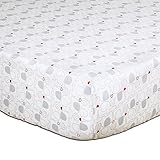 Natures Purest My First Friend Grey Elephant Print Fitted Crib Sheet [並行輸入品]