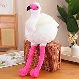 フラミンゴハグぬいぐるみ枕ホーム装飾フラミンゴぬいぐるみフラミンゴぬいぐるみぬいぐるみ動物のおもちゃ豪華なフラミンゴ枕バレンタイン、クリスマス、誕生日のギフト (22cm, ホワイト)