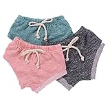 iceko nfantベビー幼児用Little Girls KidsハーレムパンツピュアカラーBabyショートパンツ3パック