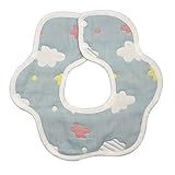 ベビー　ビブbaby６重 柔らかい360度回転可よだれかけ スナップビブ 1枚セット (蓝彩云)