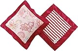 Oliver B Mini Travel Blanket and Pillow Set, White/Fuchsia/Paisley (Discontinued by Manufacturer) by