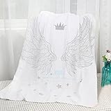Muslin Babyおくるみブランケットソフト100 %コットンクラウンパターン47 x 47 " XL幼児ラップのベビーシャワー L グレー 2II558122A170