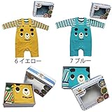 【SiShuNon/シシュノン】クマクンTシャツロンパースギフトBOXボーダー クマ Tシャツ 長袖 ロンパース ギフト お祝い プレゼント 70 6 イエロー